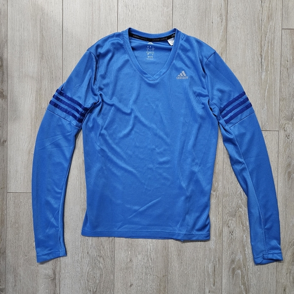 Adidas Long Sleeve Athletic Top, Size S, Blue - Picture 1 of 8